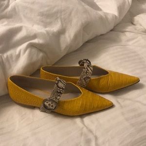 Freda Salvador flats with snake skin strap